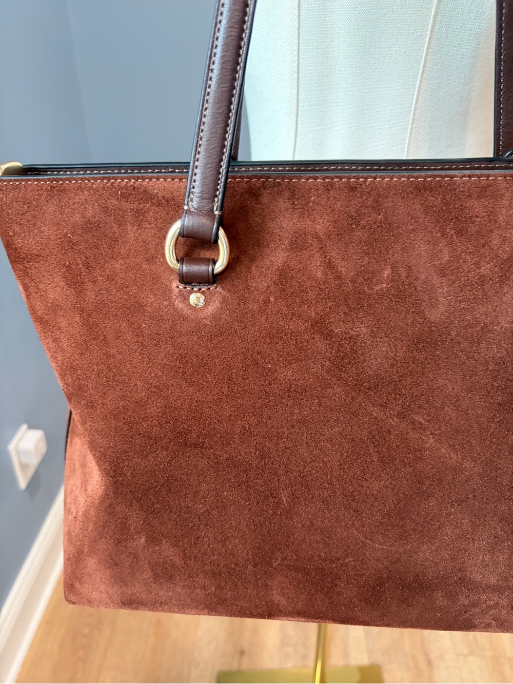 Coach Station Tote Bag Vintage Brown Suede Leather Large Shoulder Bag NWOT - Picture 7 of 10